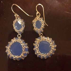 Periwinkle Dangle Earrings with gold chain design